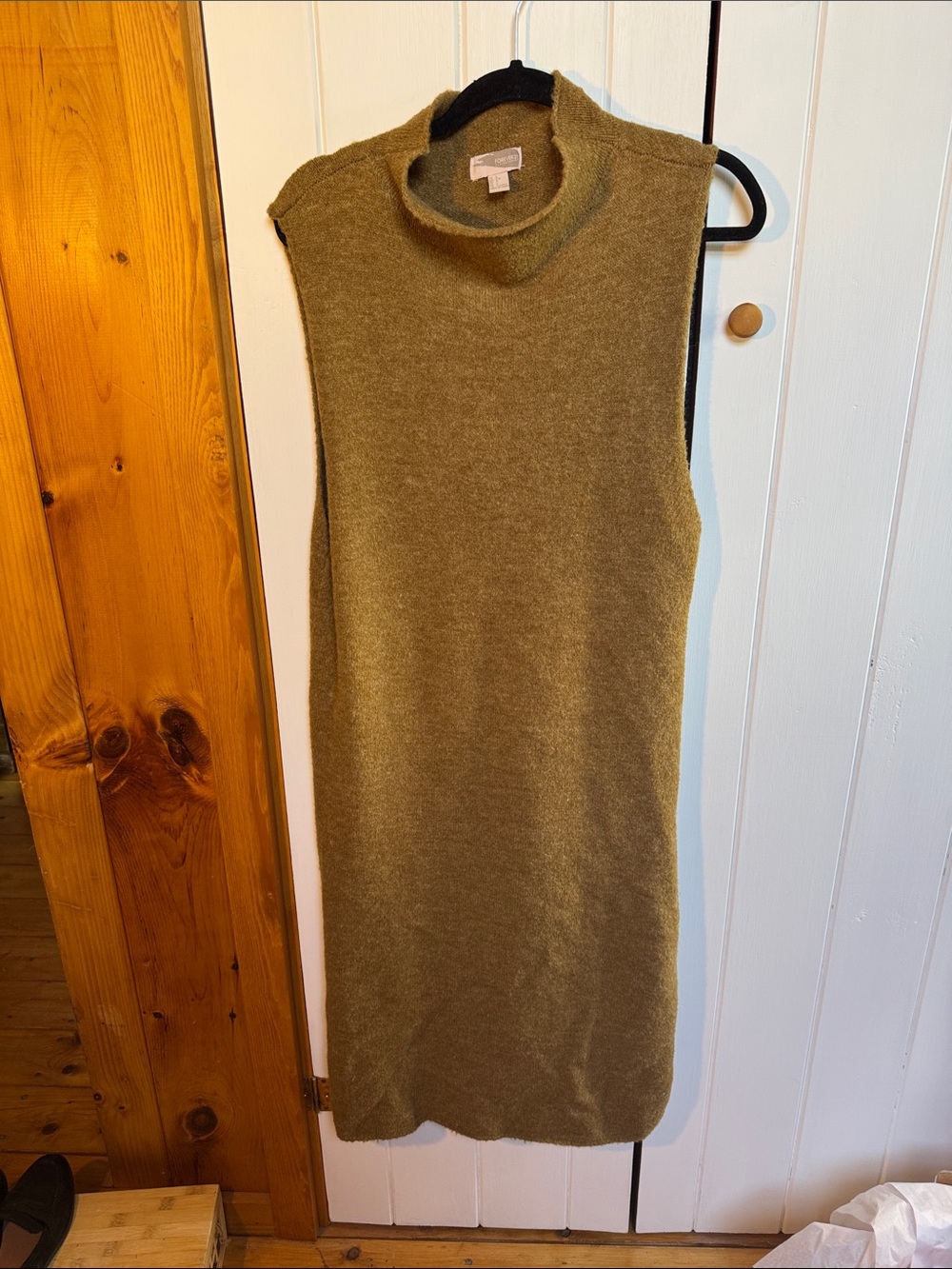 Forever 21- Sleeveless Mock Neck Knit Dress in Olive-Beige